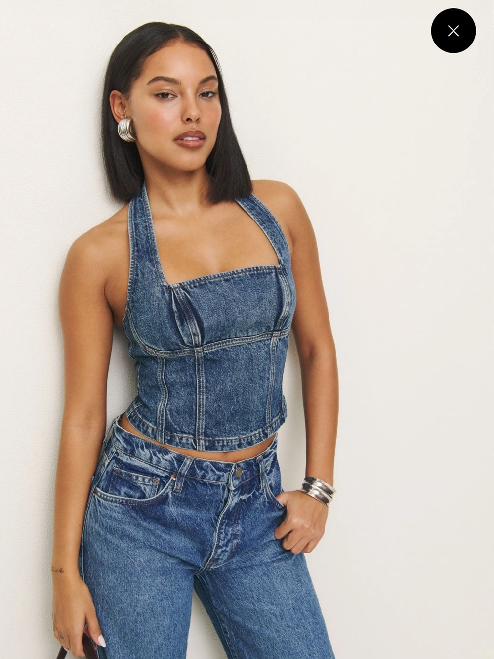 Reformation Lucinda Denim Top